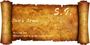 Suri Irma névjegykártya
